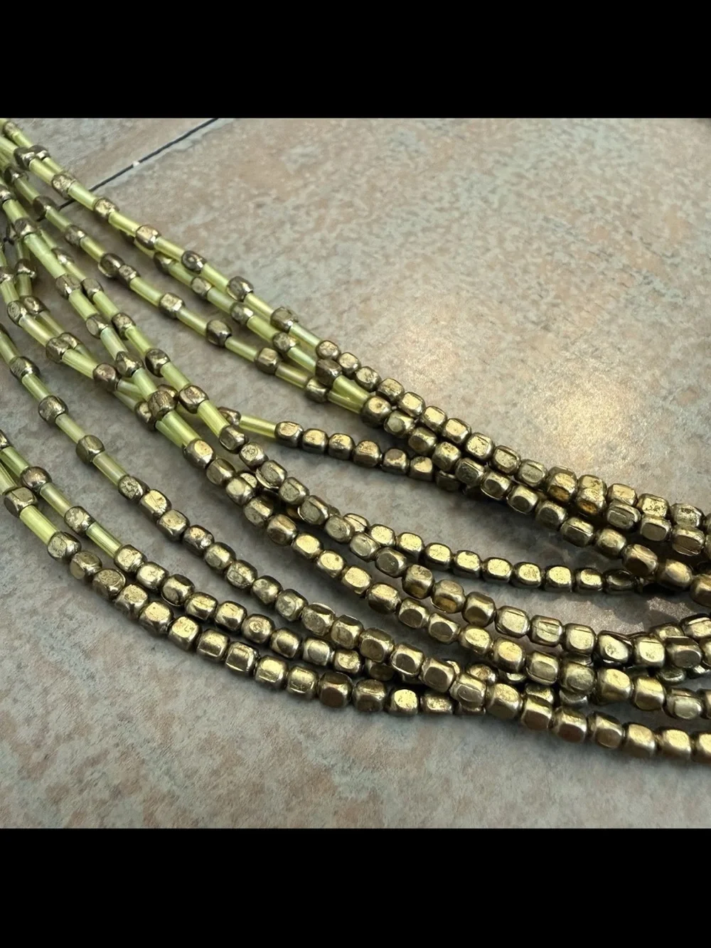 Multi-Strand Gold Bead Necklace - Women's Jewelry